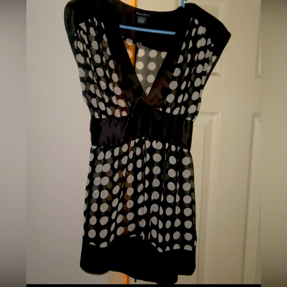 Black polka dot blouse